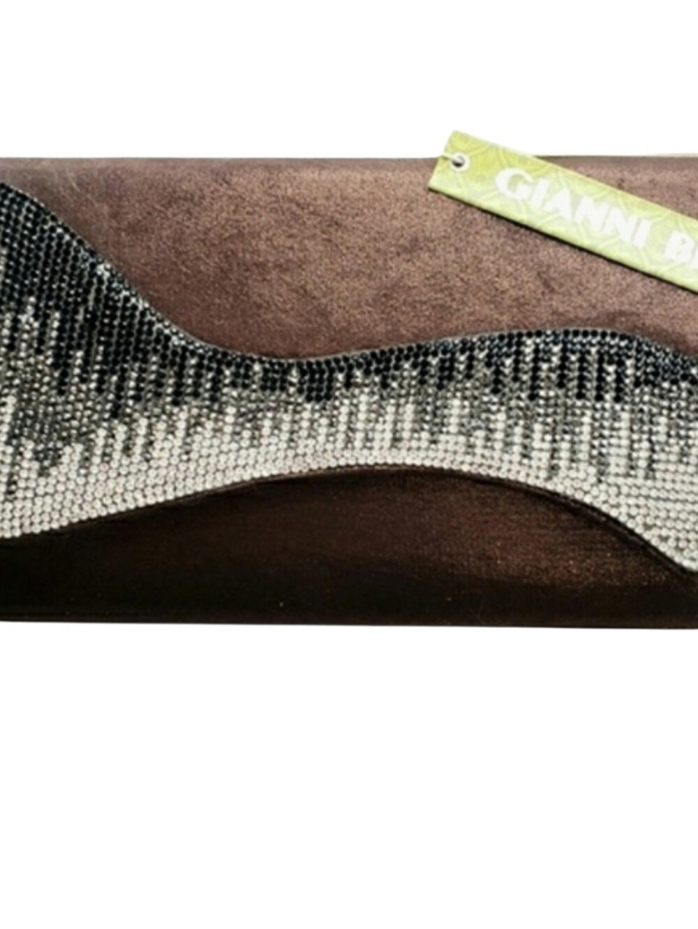 Gianni Bini Nwt Brown & Silver Rhinestone Ambre Evening Bag